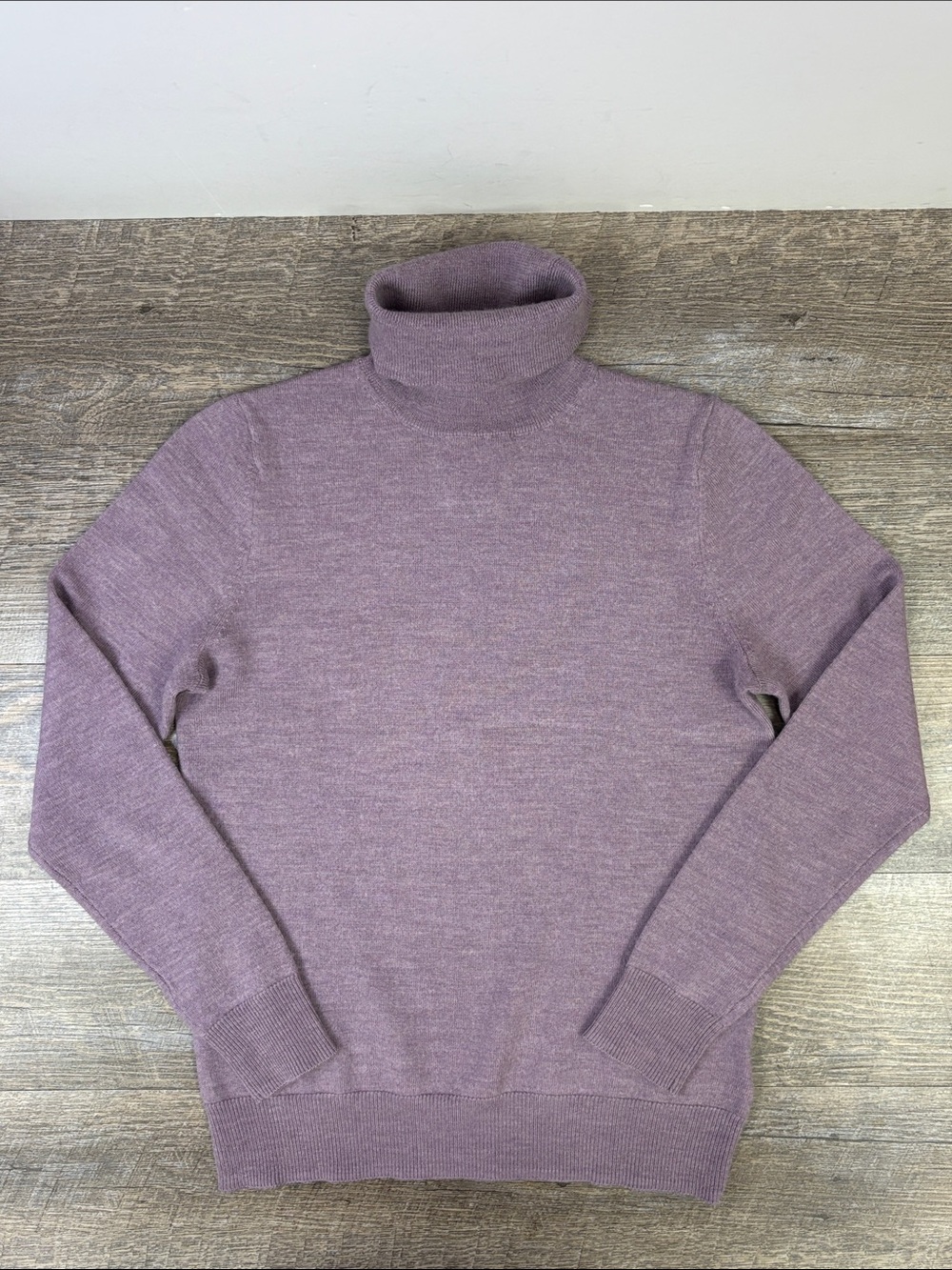 Halston Merino Wool Turtleneck Sweater  Purple Size Small